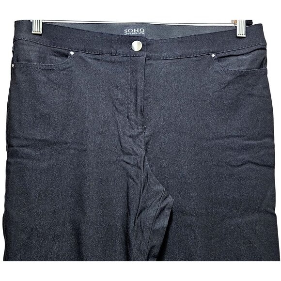 Black Stretchy Slim-Fit Pants For Women Size 12 By Soho Apparel Ltd - Picture 3 of 8